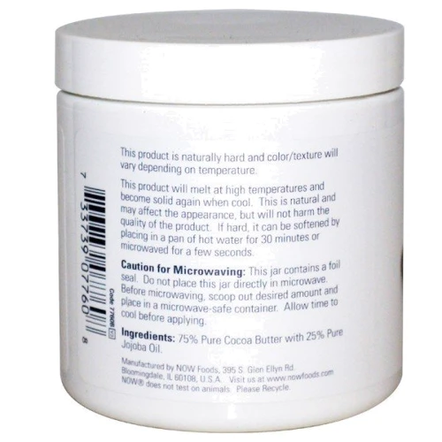 NOW Foods Cocoa butter with Jojoba Oil Масло какао с маслом жожоба 192 мл: Пол Для женщин