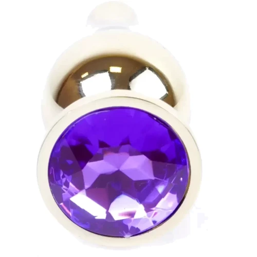 Анальная пробка с кристаллом BOSS of TOYS Boss Series - Jewellery Gold BUTT PLUG Purple, BS6400070