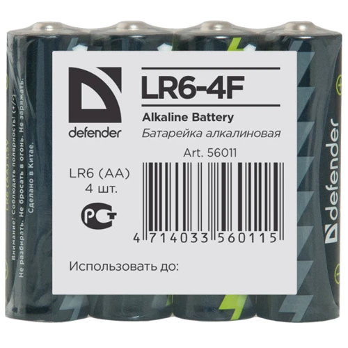 Defender AA bat Alkaline 4шт (56011)