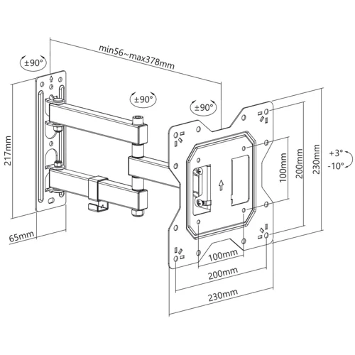 Кронштейн для ТВ Brateck LPA68-223