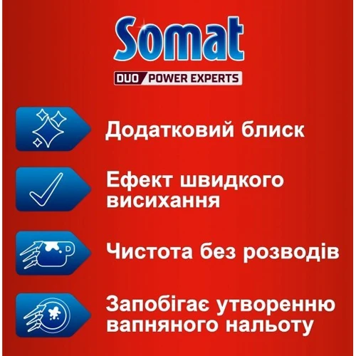 Ополаскиватель Somat для посуды c эффектом быстрого высыхания 750 мл: Тип средства Ополаскиватель