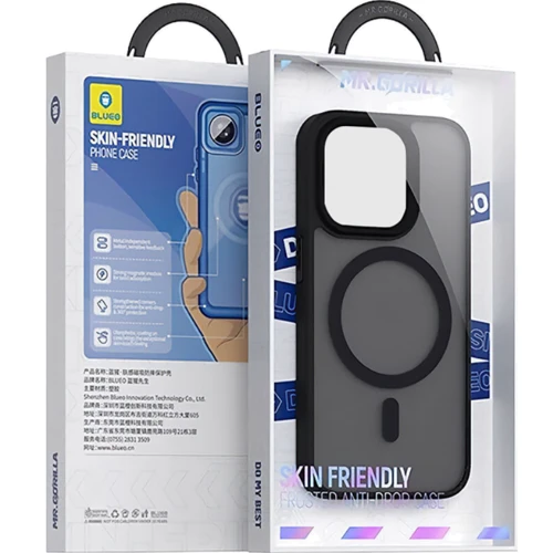Чехол для iPhone Blueo Skin Friendly Frosted with MagSafe Black for iPhone 15: Цвет черный