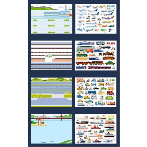 Многоразовые наклейки Транспорт MiDeer MD1016