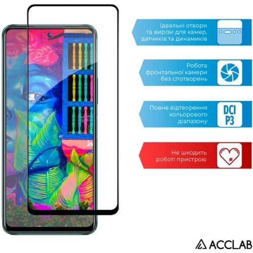 Аксессуар для смартфона ACCLAB Tempered Glass Full Glue Black for Infinix Hot 11s: Цвет черный