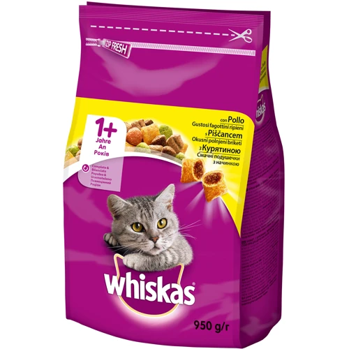 Сухой корм для взрослых кошек Whiskas с курицей 950г (5900951258459)