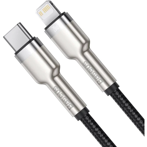 Кабель Baseus Cable USB-C для освітлення PD Cafule Metal 20W 25cm Black (CATLJK-01): Тип USB-C - Lightning