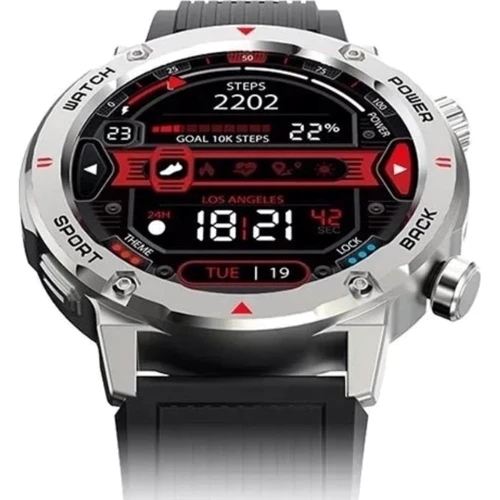 Смарт-часы iMiki D2 Silver Silicone Strap: Дисплей 1.43" AMOLED (466x466) / 2.5D High Hardened Glass