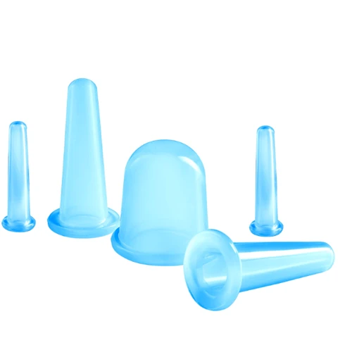 Массажер 4FIZJO Вакуумные массажные банки силиконовые для тела (китайские/атницелюлитные банки) 5 шт Blue (P-5907739314956): Тип Вакуумные массажные банки