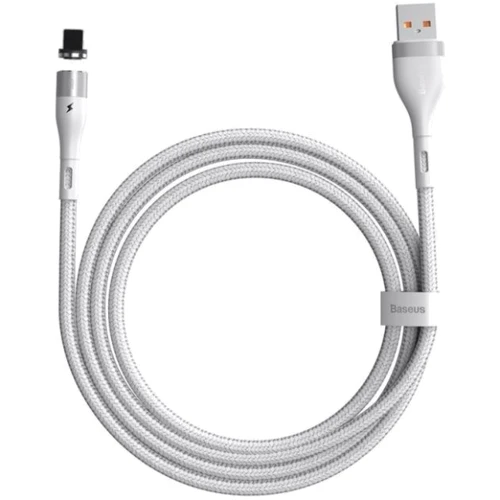 Кабель Baseus USB Cable to Lightning Zinc Magnetic Safe Fast 2.4A 1m White (CALXC-K02): Тип USB Cable - Lightning