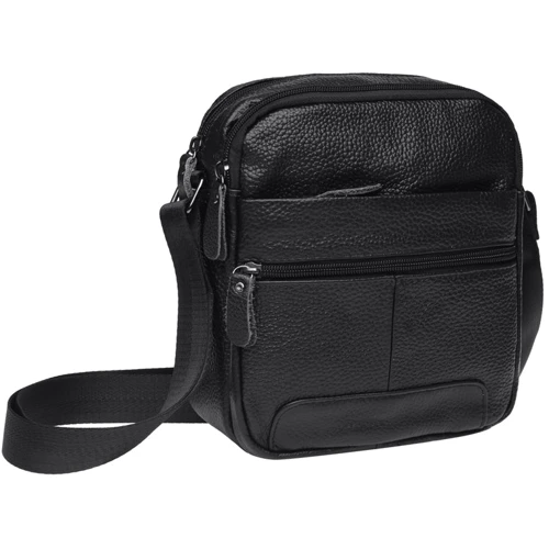 Мужская сумка планшет Borsa Leather черная (K11030-black): Материал Натуральная кожа