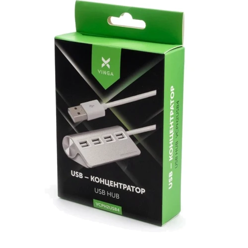 Адаптер Vinga Adapter USB to 4xUSB2.0 Metal (VCPH2USB4): Додаткові роз'єми USB OTG