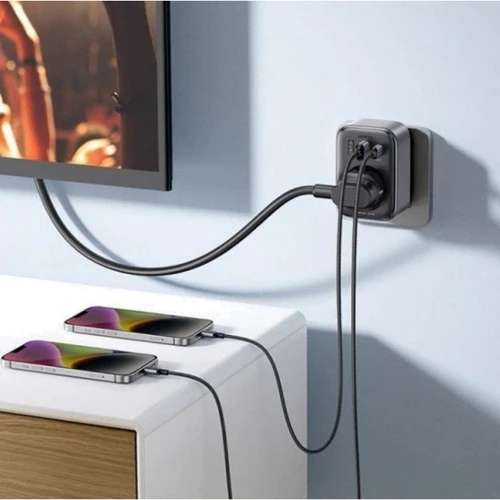 Зарядное устройство Ugreen Wall Charger 2хUSB+USB-C CD314 GaN 30W Gray (90613): Количество USB-портов 3