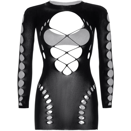 Бесшовное мини-платье Leg Avenue Long sleeve cut out mini dress One size Black