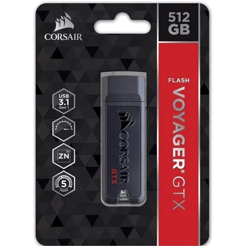 USB-флешка Corsair 512GB Voyager GTX USB 3.1 Black (CMFVYGTX3C-512GB): Максимальная скорость записи, МБ/с 440