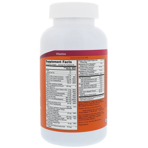NOW Foods Prenatal Gels + DHA 180 caps (Витамины для беременных с рыбьим жиром)