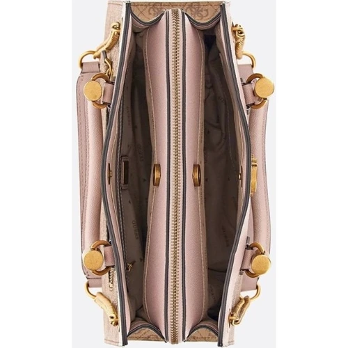 Жіноча сумка тоут GUESS NELL LOGO GIRLFRIEND SATCHEL світло-коричнева (HWSB8735070-LLR): Фактура Матовая, Сафьяно
