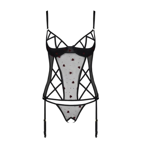 Эротический комплект Passion LOVELIA CORSET black XXL/XXXL