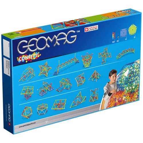 Geomag Confetti 127 деталей | Магнитный конструктор Геомаг: Количество деталей, шт. 127