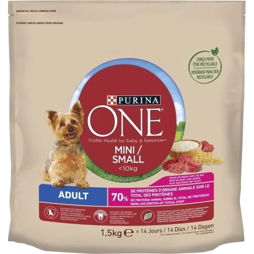 Сухий корм Purina ONE mini для активних собак малих порід з яловичиною та рисом 6х1.5кг (12414048): Тип Сухой корм