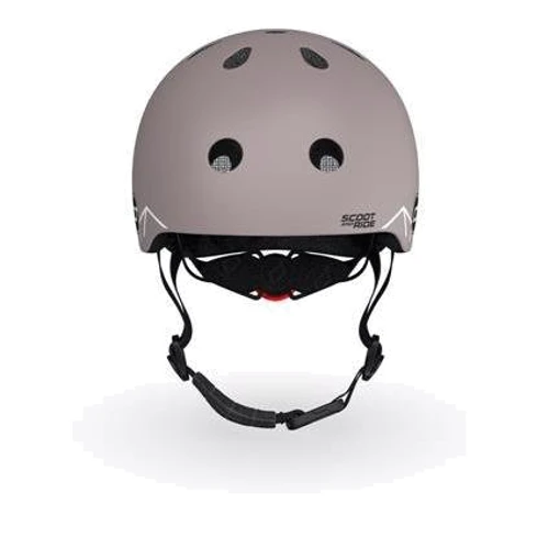 Детский защитный шлем Scoot&Ride коричневый с фонариком (SR-181206-BROWNLINES): Цвет коричневый