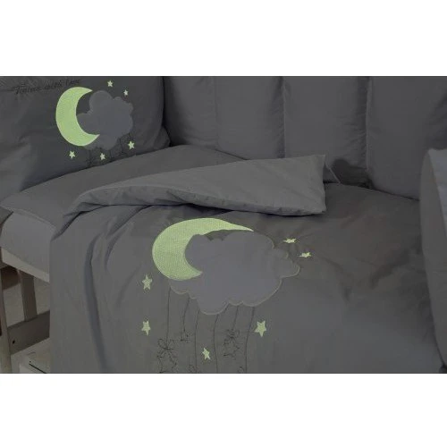 Постельный комплект 6 эл. Babycentre&Twins Moonlight 4011-BTMO-10 серый: Тип постельный комплект