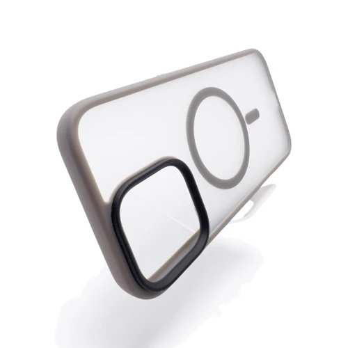 Чехол для iPhone BeCover Metal Buttons Case with MagSafe Gray for iPhone 16 Pro Max (712101): Материалы поликарбонат и полиуретан