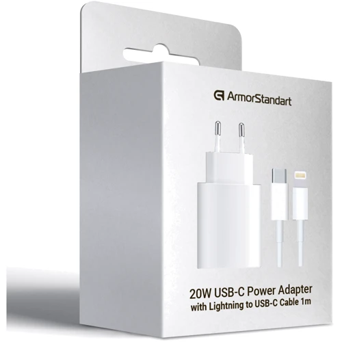 Зарядний пристрій ArmorStandart Wall Charger AMHJ83 20W USB-C з USB-C для Lightning Cable White (ARM77724) фото 7