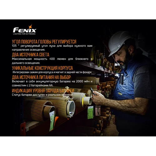 Ліхтар туристичний Фонарь ручной Fenix WT20R: Світловий потік, лм 400