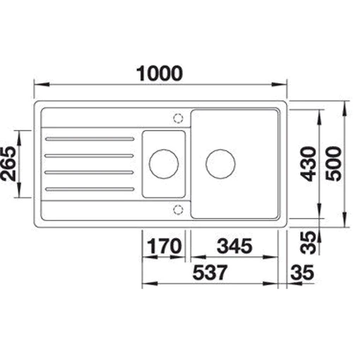 Blanco LEGRA 6 S 522207: Форма Прямоугольная
