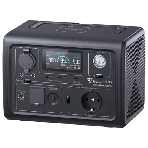 Зарядна станція Bluetti EB3A 268Wh 600W: Виходи споживачів Автоприкурювач, USB-C, USB-A, 220V