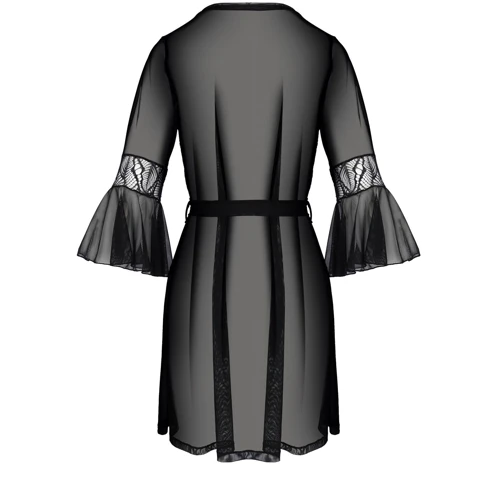 Сексуальный халат ECO Passion LEAFA PEIGNOIR black XXL/XXXL