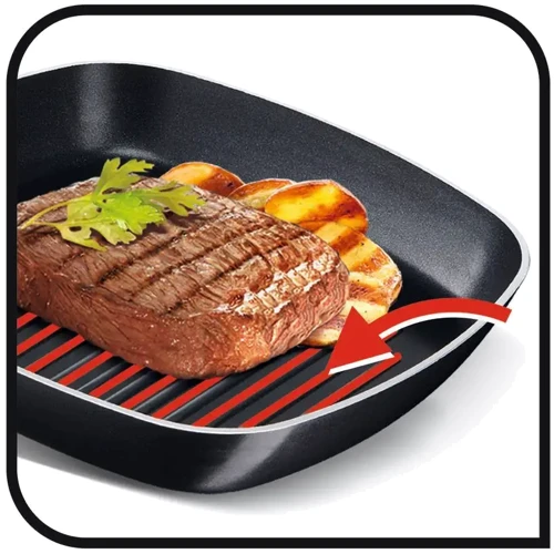 Сковорода-гриль Tefal Simply Clean 26 см (B5674053): Антипригарное покрытие Titanium