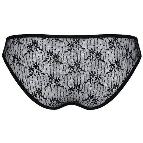 Трусики-слипы с кружевной сеточкой Dina Thong black XXL/XXXL - Passion