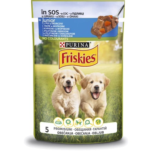 Влажный корм для щенков Friskies Junior с курицей и морковью в соусе 20х100 г (7613035800861): Порода Все породы