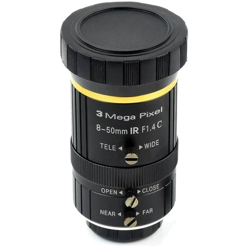 Об'єктив для фотоапарата Waveshare 8-50mm Zoom Lens for Pi Camera Module (18245): Діафрагма при мін./макс. фокусній відстані f/1.4
