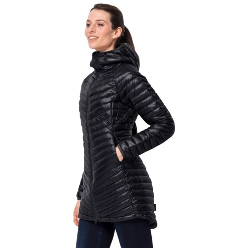 Пуховик Jack Wolfskin Atmosphere Coat W 1204691-6000 44 черный демисезонный с капюшоном: Вид Пуховики