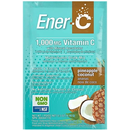 Ener-C Vitamin C, Effervescent Powdered Drink Mix, Pineapple Coconut, 1 Packet 9 g (CN6133-1)