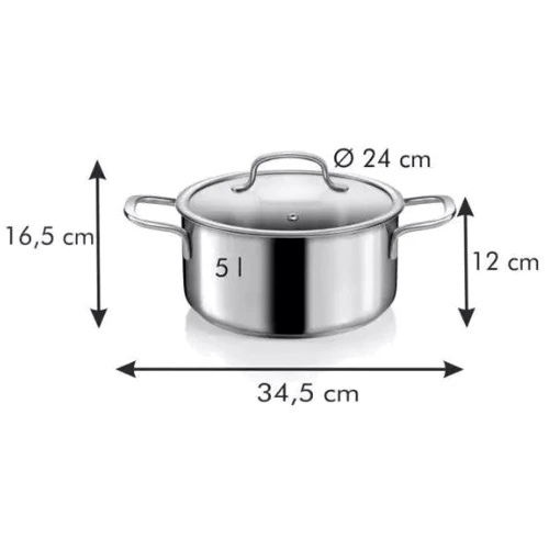 Каструля Tescoma Optima 24 см 5л (717530): Обсяг, л 5