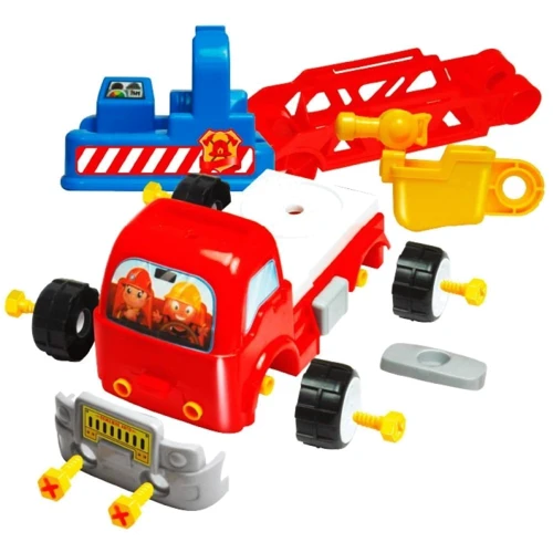 Конструктор Пожарная машина с дорожными знаками, BeBeLino