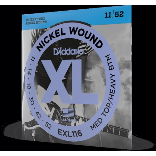 Струна для гитар Струны для электрогитар D'ADDARIO EXL116 XL NICKEL WOUND MEDIUM TOP/HEAVY BOTTOM (11-52): Тип Комплект струн