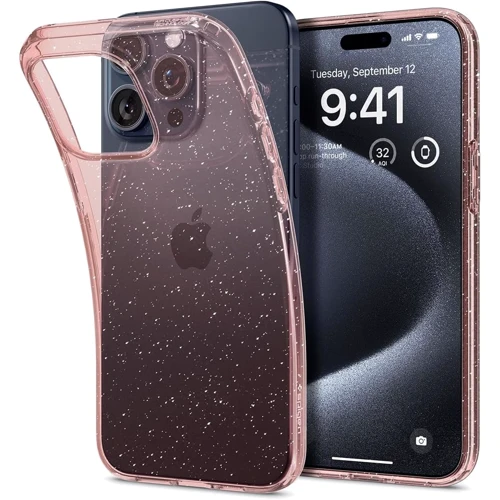 Чохол для iPhone Spigen Liquid Crystal Glitter Rose Quartz (ACS06702) для iPhone 15 Pro