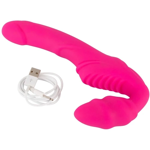 Безремневой страпон с вибрацией Vibrating Strapless Strap-On Pink