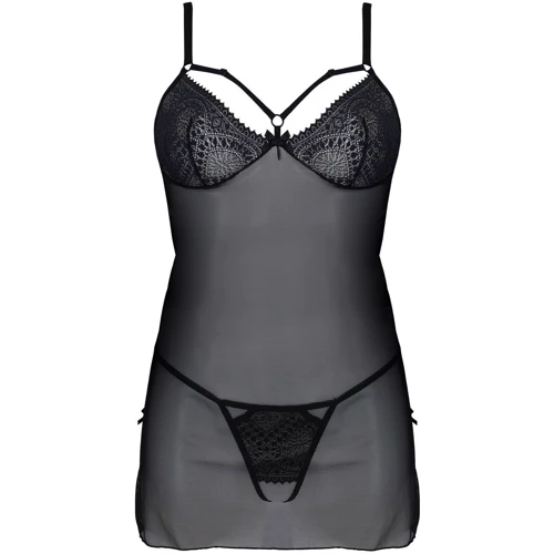 Пеньюар ECO Passion DROSERA CHEMISE black XXL/XXXL