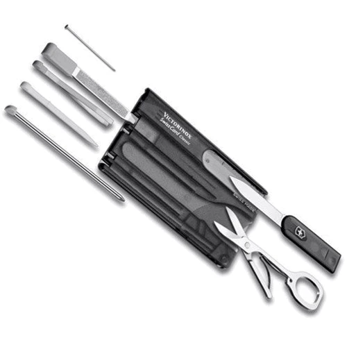 Мультитул Victorinox Swisscard 82x54x4мм/10предметов/черный-прозрачный (0.7133.T3)