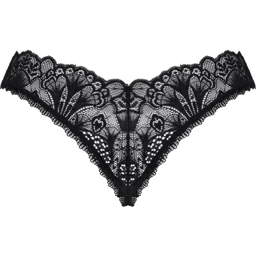 Кружевные стринги Obsessive Donna Dream crotchless thong XL/2XL Black