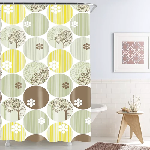 Шторка для ванной с кольцами Werk Солнечная симметрия 180х180 см (WK-10015): Тип Шторка для ванной