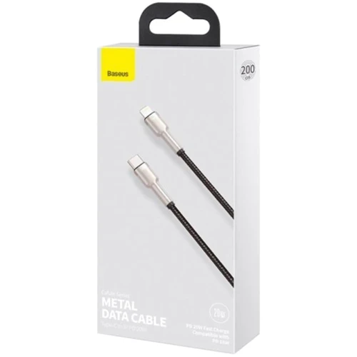 Кабель Baseus Cable USB-C to Lightning Cafule Metal PD 20W 2m Black (CATLJK-B01) фото 7