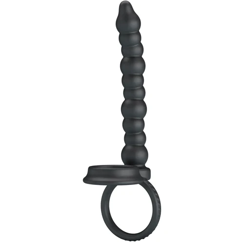 Кільце ерекційне з насадкою для анального сексу LYBAILE Pretty Love - Diilon Black (BI-210331)