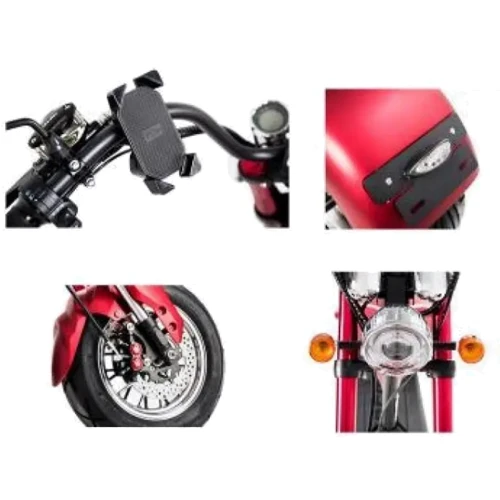 Электроскутер Rooder Chopper 2000W 60V20Ah Red (00000050765): Диаметр колес, дюймов 12