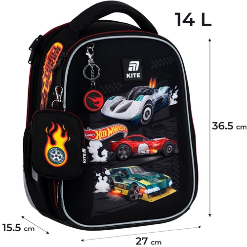 Рюкзак Kite HW25-555S Education 555 Hot Wheels: Корпус рюкзака Каркасный